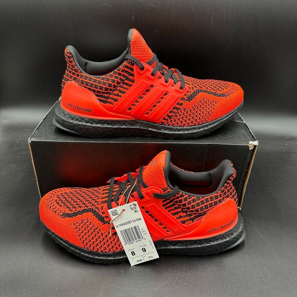 Adidas Ultraboost 5.0 DNA Solar Red Black G54961 Men's Size 8
